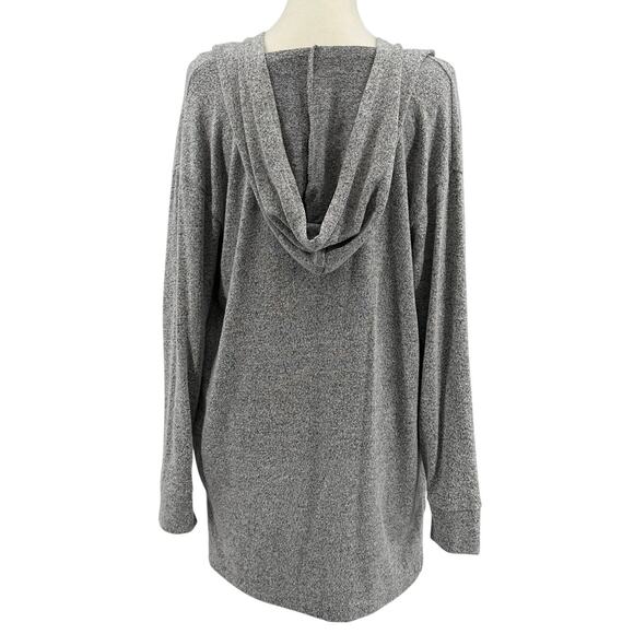 Melrose & Market Cardigan Sweater Girl L(10/12) Gray Heathered Hooded Open Front - Picture 4 of 7